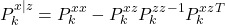 \[P^{x|z}_k = P^{xx}_k - P^{xz}_k{P^{zz}_k}^{-1}{P^{xz}_k}^T\]